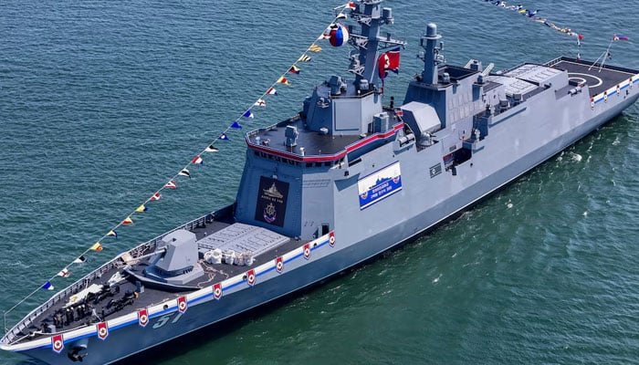 A view of a new multipurpose destroyer, as per state media KCNAs reports, in Nampo, North Korea, in this handout picture released on April 26, 2025. — Reuters