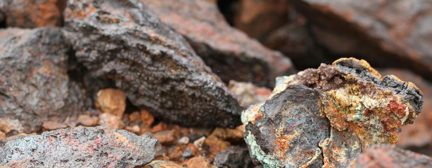 Ore containing copper, cobalt and nickel at a mine. Ore containing copper, cobalt and nickel at a mine.
