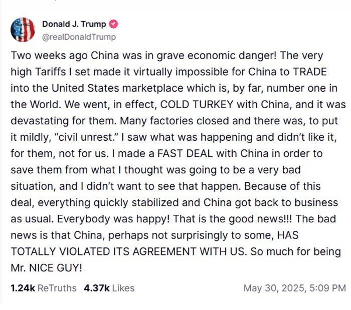Trump signals fresh trade tensions with China