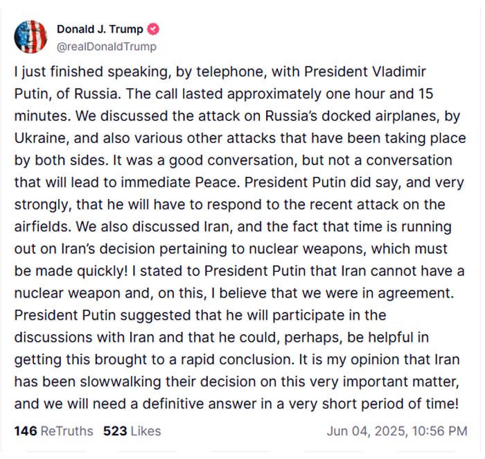 In call with Trump, Putin vows response to Ukraine drone strikes